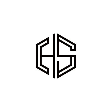 Harf Hs logo simgesi tasarım şablon elementleri