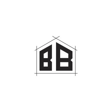 B harfi logo simgesi tasarım şablonu elementleri