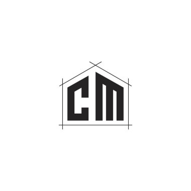 Harf Cm logo simgesi tasarım şablonu elementleri