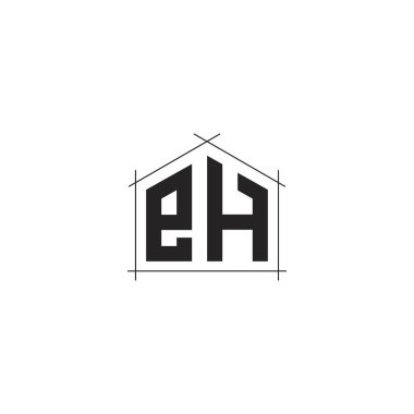 Harf Eh logo tasarım şablon elementleri