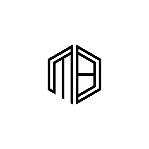 文字Mbのロゴアイコンデザインテンプレート要素 — ストックベクタ