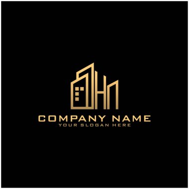 Harf Hn logo simgesi tasarım şablon elementleri
