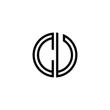 Cu harfi logo tasarım şablonu ögeleri