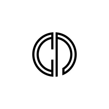 Cn harfi logo simgesi tasarım şablonu elementleri