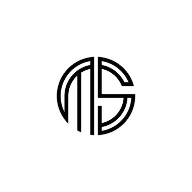 Harf Ms logo simgesi tasarım şablon elementleri