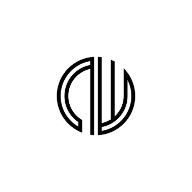 NW harfi logo simgesi tasarım şablonu elementleri