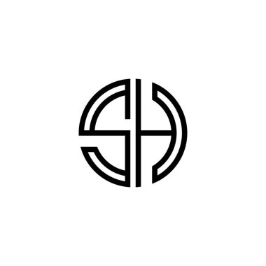 Sh harfi logo tasarım şablonu elementleri