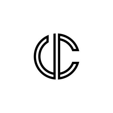 Uc harfi logo tasarım şablonu elementleri