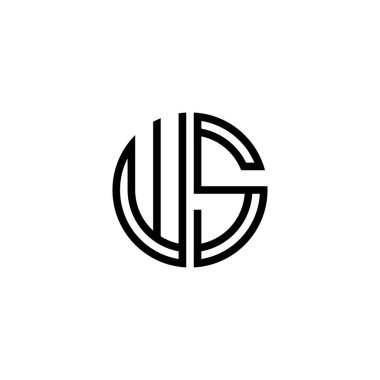 Ws harfi logo simgesi tasarım şablon elementleri