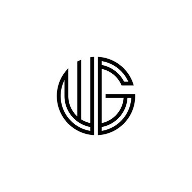 Harf Wg logo simgesi tasarım şablonu elementleri
