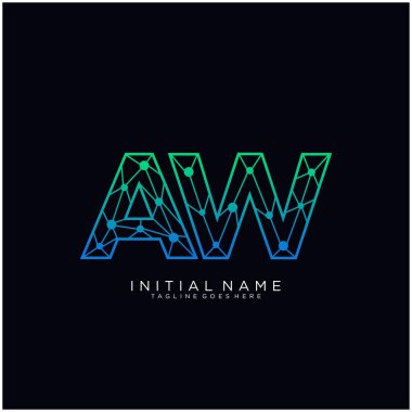 Harf. Soyut sanat logosu şablonu..