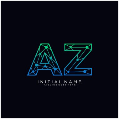 Harf Az soyut sanat logosu şablonu.