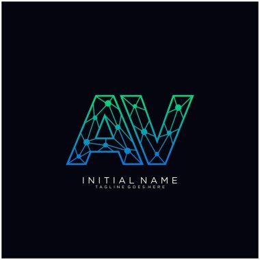 Harf Av soyut çizgi sanat logo şablonu.