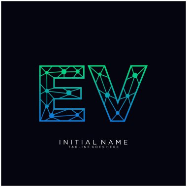 Harf Ev soyut çizgi sanat logo şablonu.