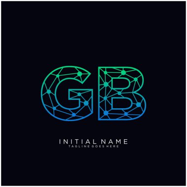 Harf Gb soyut çizgi sanat logo şablonu.