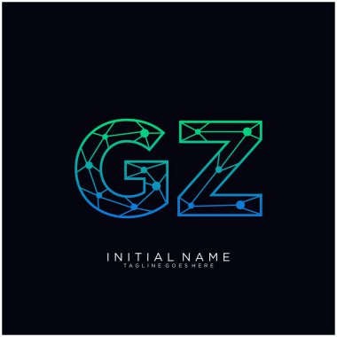 Gz harfi soyut çizgi resim şablonu.