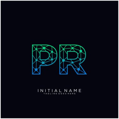 İlk harf soyut çizgi sanat logosu şablonu.