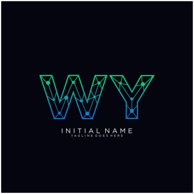 Wy harfi soyut sanat logosu şablonu.