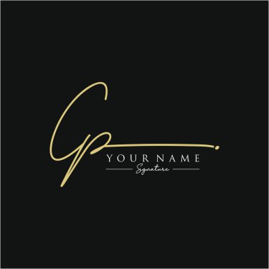 Harf CP İmza Logo Şablonu Vektörü