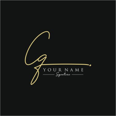 Harf CQ İmza Logo Şablonu Vektörü