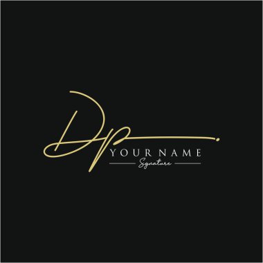 Harf DP İmza Logo Şablonu Vektörü