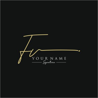 Harf FV İmza Logo Şablonu Vektörü
