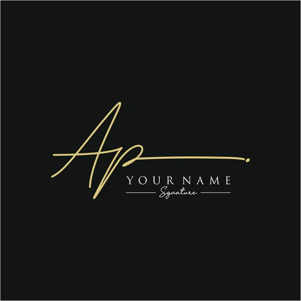 AP Harfi İmza Logo Şablonu Vektörü
