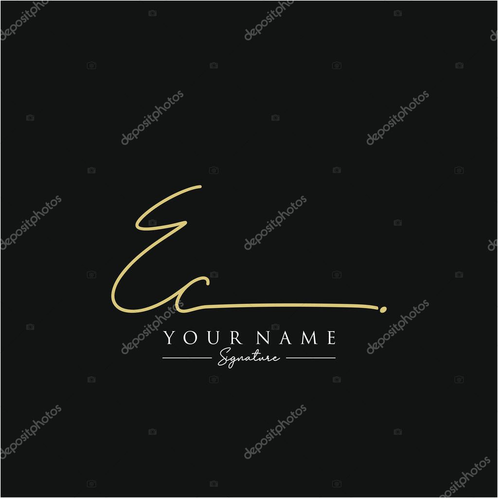 Letter EC Signature Logo Template Vector