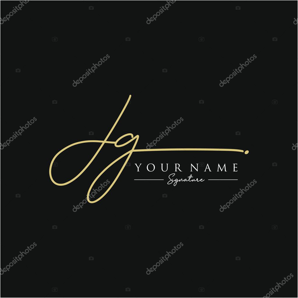Letter JG Signature Logo Template Vector