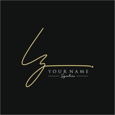 Lz İmzalı Logo Şablon Vektörü