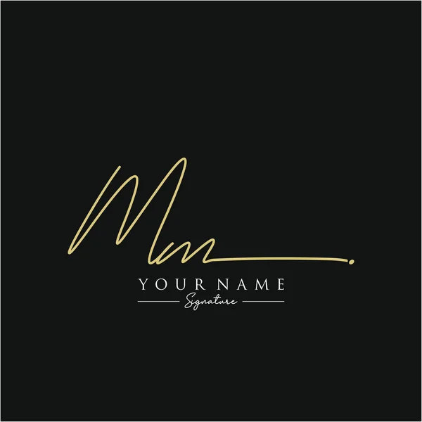 Harf Mm İmza Logo Şablonu Vektörü