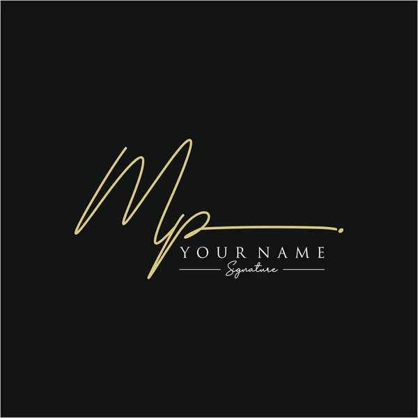 Harf MP İmza Logo Şablonu Vektörü