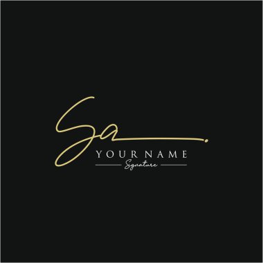 SA İmza Logo Şablonu Vektörü