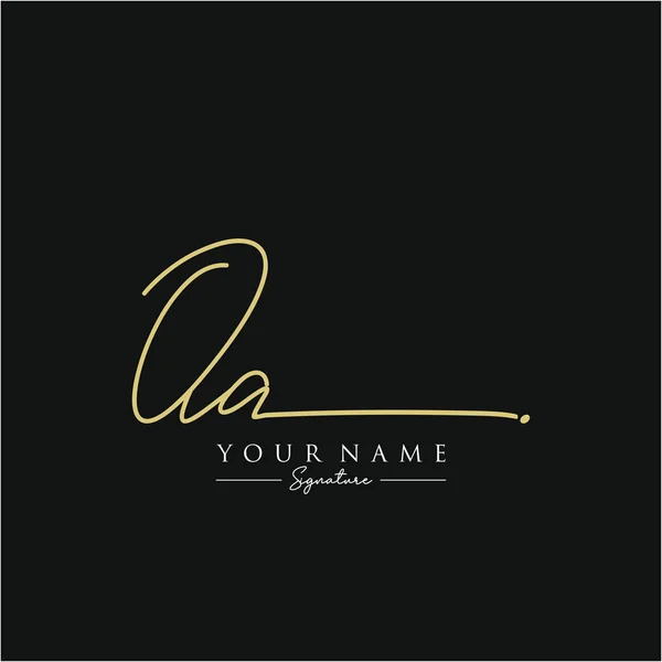 Brief Handtekening Logo Template Vector — Stockvector