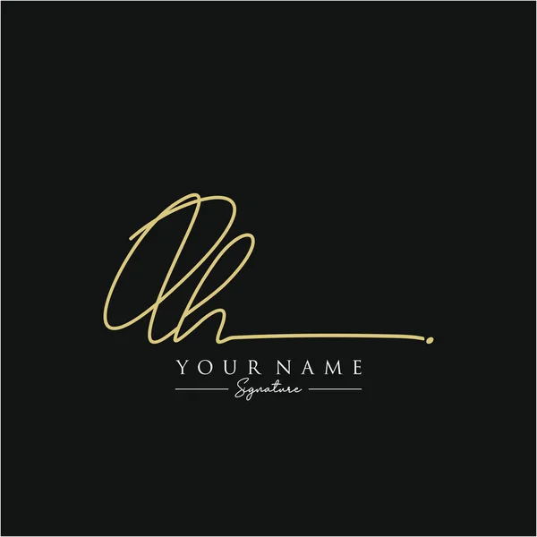 Brief Handtekening Logo Template Vector — Stockvector