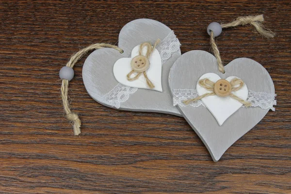 Grey decorative hearts — Stock Photo, Image