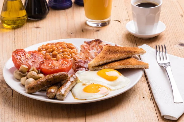 Colazione all'inglese completa rustica — Foto Stock