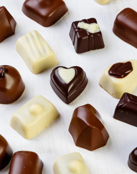 Verscheidenheid chocolade pralines — Stockfoto