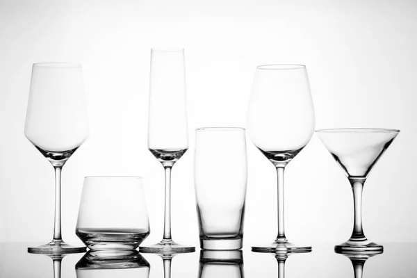 Various empty alcoholic glasses — Stock Photo, Image