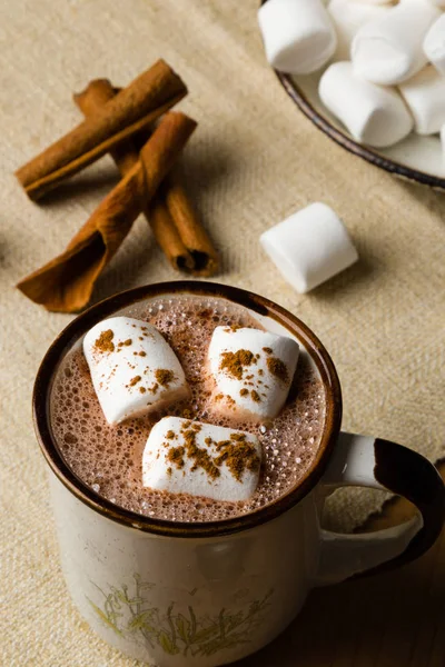 Горячий какао с зефиром — стоковое фото