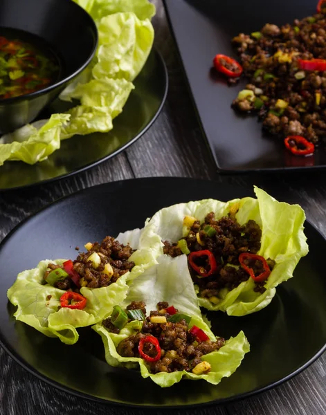 chilli beef lettuce wraps