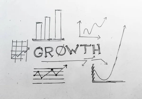 Wachstumsskizze auf Whiteboard — Stockfoto