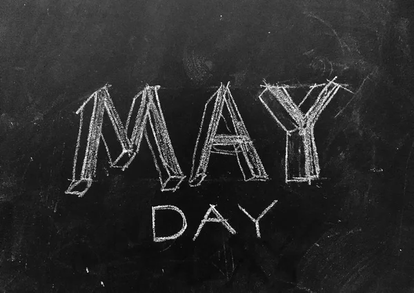 May Day handgeschreven op Blackboard — Stockfoto