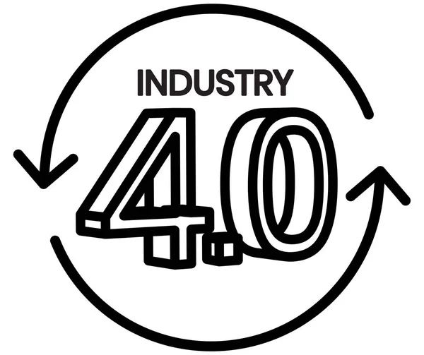 Industria 4.0 Icona abilitata — Vettoriale Stock