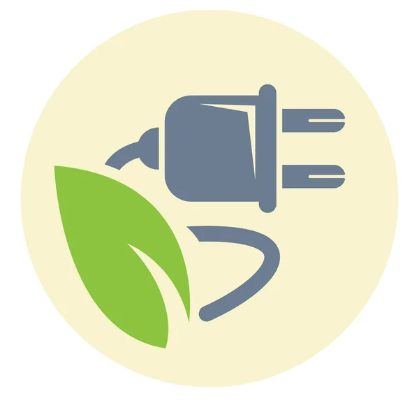 可再生能源-电插头图标 — 图库矢量图片