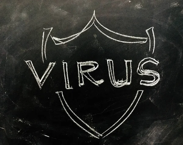 Virus handschriftlich auf Tafel — Stockfoto