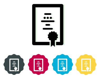 Sertifika Ödülü Icon - illüstrasyon