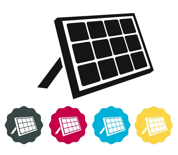 太阳能电池板-离子 — 图库矢量图片