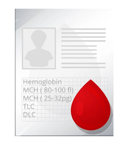 Relatório do laboratório de análises ao sangue - Ilustração — Vetor de Stock