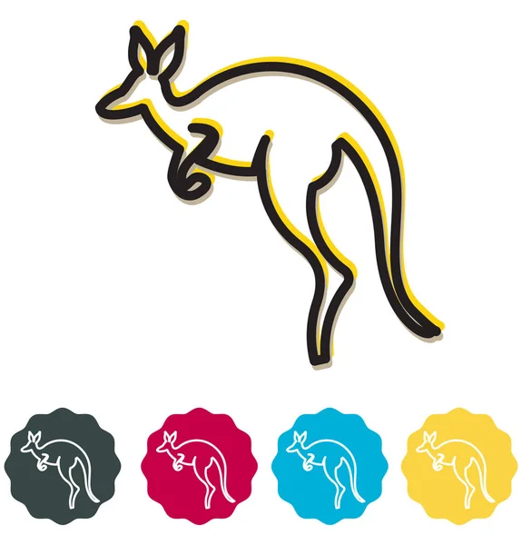 Kangaroo Jumping Icon — стоковий вектор